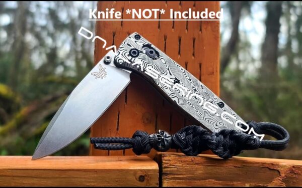 Damascus Pattern - Benchmade Bugout - Deep Laser Engraved Titanium Scales - Flytanium Gear *Scales/ Knife Handles Only*