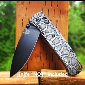 Snakeskin - Reptile Pattern - Benchmade Bugout TI - Deep Laser Engraved Titanium Scales - Flytanium Gear *Scales/Handles Only*