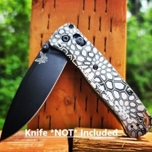 Kryptek Camo - Benchmade Bugout TI - Deep Laser Engraved Titanium Scales - EDC Gear *Scales / Knife handles Only*
