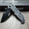 Viking Runes - Nordic - Celtic Design- Demko AD 20.5 - Laser Engraved Aluminum Scales - Anodized Black - EDC Gear