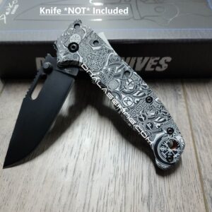 Viking Runes - Nordic - Celtic Design- Demko AD 20.5 - Laser Engraved Aluminum Scales - Anodized Black - EDC Gear