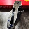 il_fullxfull.4625010498_m98i-1.jpg Japanese Devil Mask - Spyderco PM3 TI - NEW Relief Engraving Style - Laser Engraved - Titanium Scales - EDC Gear - Knife Install Optional