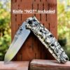 Leaf Scroll – Benchmade 945 MINI Osborne – Deep Laser Engraved Brass Scales – EDC Gear *Scales Only*