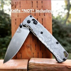 Topographic Lines - Benchmade Bugout TI - Deep Laser Engraved Titanium Scales - Flytanium Gear *Scales/handles Only*