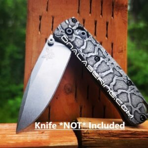 Snakeskin - Reptile Pattern - MINI Benchmade Bugout - Deep Laser Engraved Titanium Scales - Flytanium Gear *Scales Only*