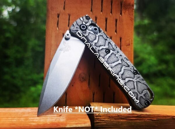 Snakeskin - Reptile Pattern - MINI Benchmade Bugout - Deep Laser Engraved Titanium Scales - Flytanium Gear *Scales Only*