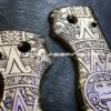 Spyderco Shaman - Aztec Calendar - NEW Relief Engraving Style - Laser Engraved Brass Scales - EDC Gear *Scales Only*