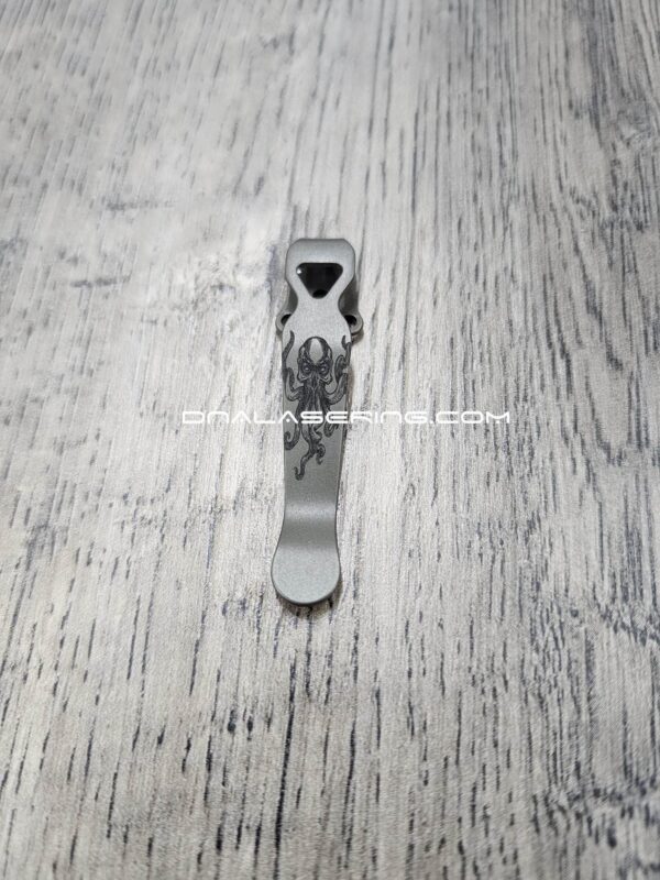 LynchNW Benchmade - Kraken - Deep Laser Engraved Titanium - Deep Carry Pocket Knife Clip - Blacksmith, Satin or Sandwash Finish MADE in USA