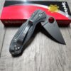 PM3 Lotus - Black Linen Micarta Scales for Spyderco Paramilitary 3  - Flytanium Gear - Knife Install Optional