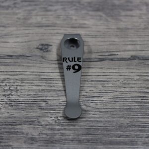 LynchNW Spyderco - Rule #9 -  Laser Engraved Titanium - Deep Carry Pocket Knife Clip - Blacksmith, Satin or Sandwashed Finish MADE in USA