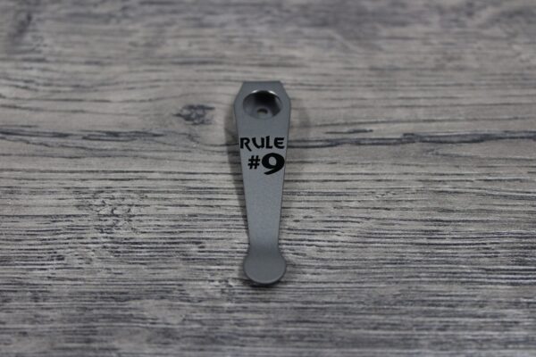 LynchNW Spyderco - Rule #9 -  Laser Engraved Titanium - Deep Carry Pocket Knife Clip - Blacksmith, Satin or Sandwashed Finish MADE in USA