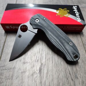 il_fullxfull.4759971879_4vja-1.jpg PM3 Lotus - Black Linen Micarta Scales for Spyderco Paramilitary 3 - Flytanium Gear - Knife Install Optional