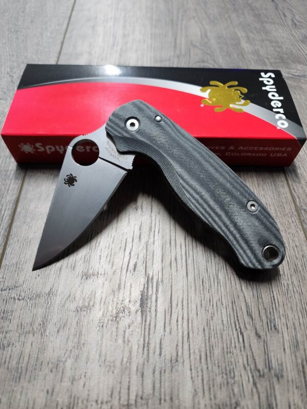 PM3 Lotus - Black Linen Micarta Scales for Spyderco Paramilitary 3  - Flytanium Gear - Knife Install Optional