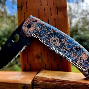 Shipwreck Patina - Goonies Map - Spyderco Shaman - Laser Engraved Copper Knife Scales - Flytanium *Optional Knife Install*