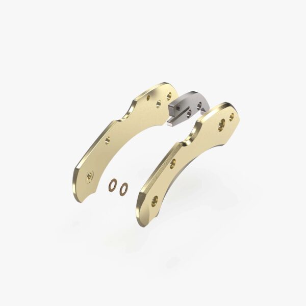 Dragonfly - Brass Scales Kit for Spyderco Dragonfly Knife - Stonewash - Flytanium Gear