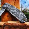 Topographic - Spyderco PM3 Lotus - Engraved Black Linen Micarta Knife Scales - Flytanium Gear - Knife & Hardware Optional