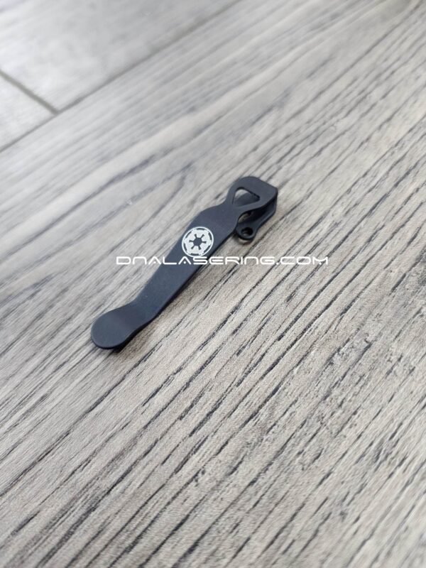 LynchNW Benchmade - Galactic Empire - Laser Engraved Titanium - Deep Carry Pocket Clip - Blacksmith, Satin or Sandwash Finish - MADE In USA