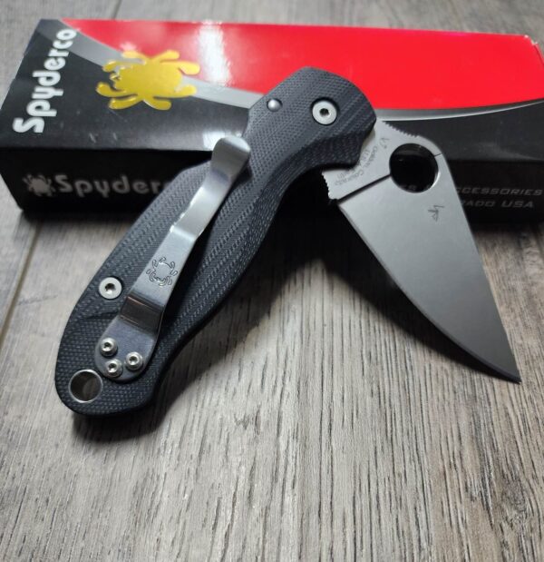 PM3 Lotus - Pitch Black G10 Scales for Spyderco Paramilitary 3  - Flytanium Gear - Knife Install Optional