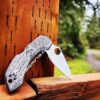 Seigaiha Japanese Waves - Spyderco Dragonfly TI - Deep Laser Engraved Titanium Scales - Flytanium - EDC Gear