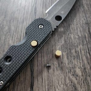 Spyderco Smock - Replacement Button (Lock Release) - Brass - EDC Gear ( knife not included )