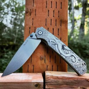 Kraken - Ruike P801 - Fiber Laser Deep Engraved - EDC Gear - Complete Knife