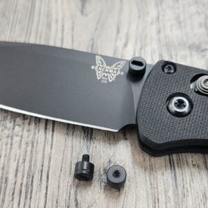 Slotted Titanium Thumbstud Kit for Benchmade Knives - Black TI - Bugout - 940 - 945 - Griptilian - Flytanium Gear