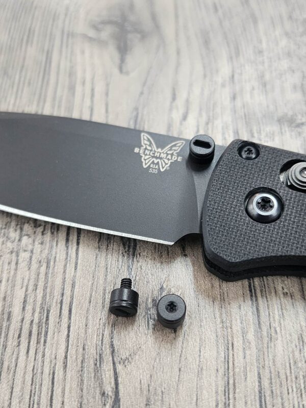 Slotted Titanium Thumbstud Kit for Benchmade Knives - Black TI - Bugout - 940 - 945 - Griptilian - Flytanium Gear