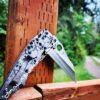 il_fullxfull.4932181962_r06x.jpg Skulls - Spyderco YoJumbo - Deep Laser Engraved - Titanium Scales - EDC Gear *Scales/Handles Only*