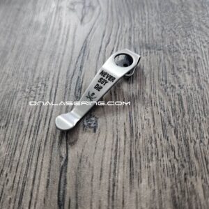 il_fullxfull.4950081896_la7e.jpg LynchNW Spyderco - Never Say Die - Goonies - Laser Engraved Titanium - Deep Carry Pocket knife Clip - Blacksmith, Satin or Sandwashed Finish