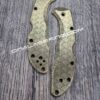 Seigaiha Japanese Waves - Spyderco Delica - Deep Laser Engraved Brass Scales - Flytanium Gear - Optional Knife Install