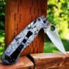 il_fullxfull.5004496881_hprv-1.jpg Aztec design - Spyderco PM2 TI -Fiber Laser Deep Engraved - Titanium Knife Scales - Flytanium Gear - Knife & Hardware Optional