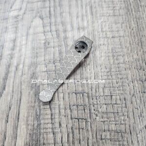 LynchNW Spyderco - Seigaiha Waves - Deep Laser Engraved Titanium - Deep Carry Pocket Clip - Blacksmith or Sandwashed Finish - MADE in USA