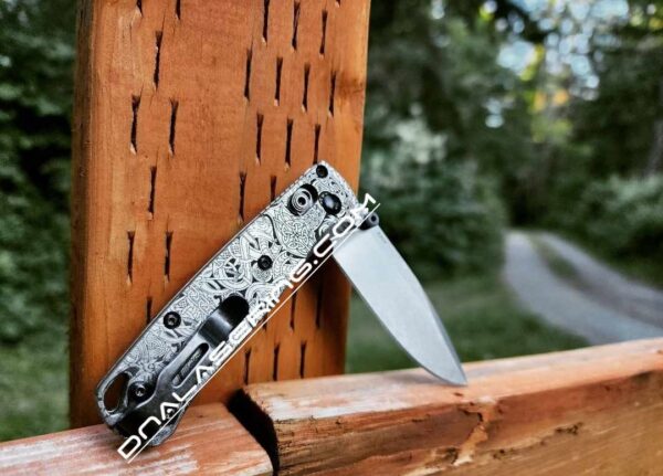 Viking Runes - Nordic Design - MINI Benchmade - Engraved Titanium Scales - EDC Gear Flytanium Gear - Scales ONLY