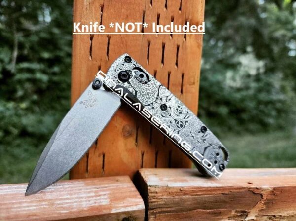 Viking Runes - Nordic Design - MINI Benchmade - Engraved Titanium Scales - EDC Gear Flytanium Gear - Scales ONLY