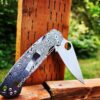 Damascus Pattern - Spyderco PM2 - Fiber Laser Deep Engraved - Titanium Knife Scales - EDC Gear - Knife & Hardware Optional Flytanium Gear