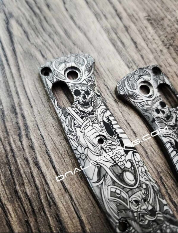 Japanese Warrior - Samurai - MINI Benchmade Bugout - Engraved Titanium Scales - EDC Gear