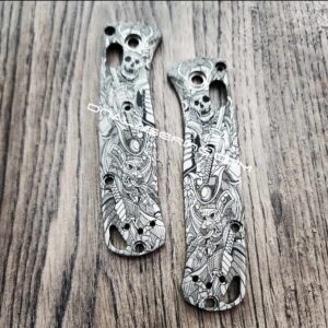 Japanese Warrior - Samurai - MINI Benchmade Bugout - Engraved Titanium Scales - EDC Gear