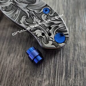 Spyderco Para Military 2 or Para 3 - Custom Lanyard Plug - Titanium - Blue  Anodized - EDC Gear - PM2 - PM3