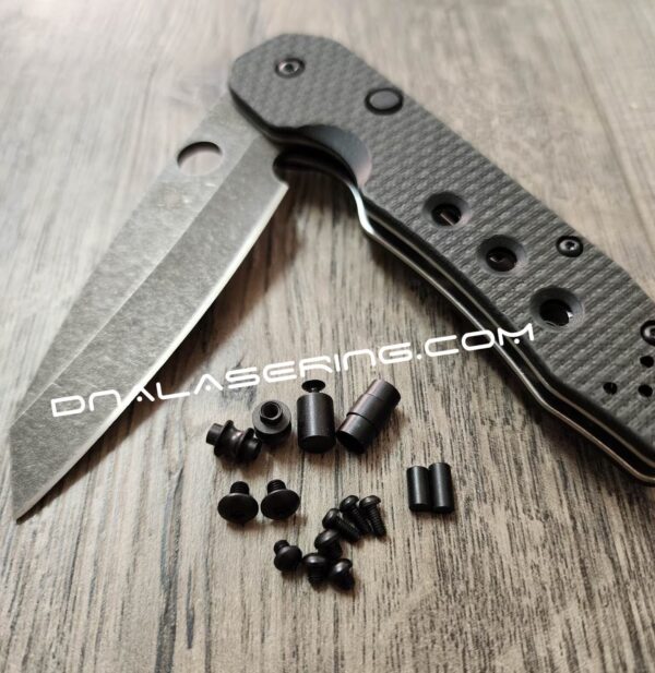 Smock Replacement Hardware Screw Set for Spyderco Smock Knife - Stainless Steel - Blacked Out - Knife NOT included