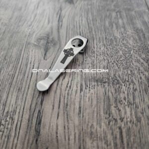 il_fullxfull.5109077962_3pwk-1.jpg LynchNW Spyderco - Celtic Cross - Laser Engraved Titanium - Deep Carry Pocket knife Clip - Blacksmith, Satin or Sandwashed Finish