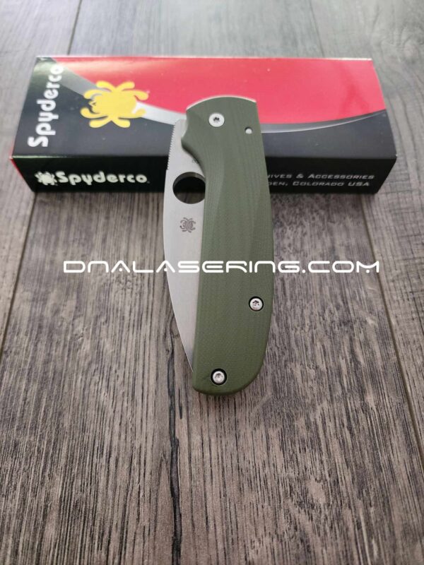 il_fullxfull.5123782130_r16x.jpg Spyderco Shaman - Lotus Scales - G-10 OD Green - Flytanium Gear *Optional Knife Install & Topographic Laser Engraving*