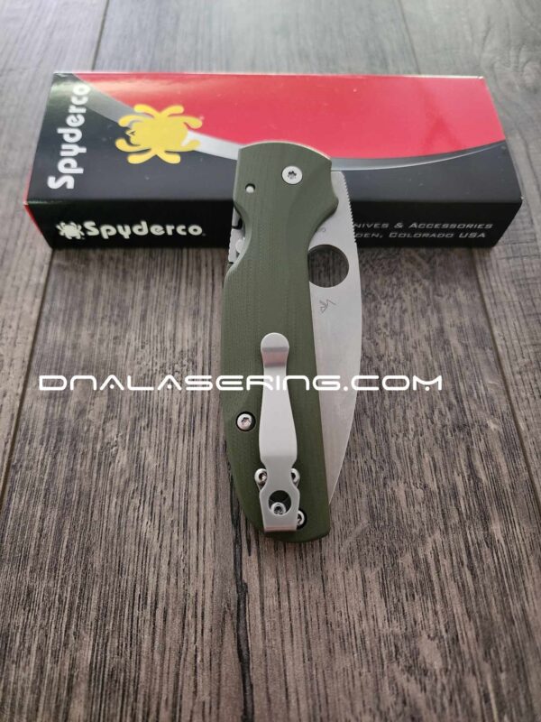 il_fullxfull.5123782180_3w9y.jpg Spyderco Shaman - Lotus Scales - G-10 OD Green - Flytanium Gear *Optional Knife Install & Topographic Laser Engraving*