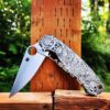 Death Warrior - Spyderco PM2 - Engraved PM2 Titanium Knife Scales - Paramilitary 2 EDC - Knife & Hardware Optional