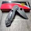 PM3 Lotus - Black Canvas Micarta Scales for Spyderco Paramilitary 3  - Flytanium Gear - Knife Install Optional