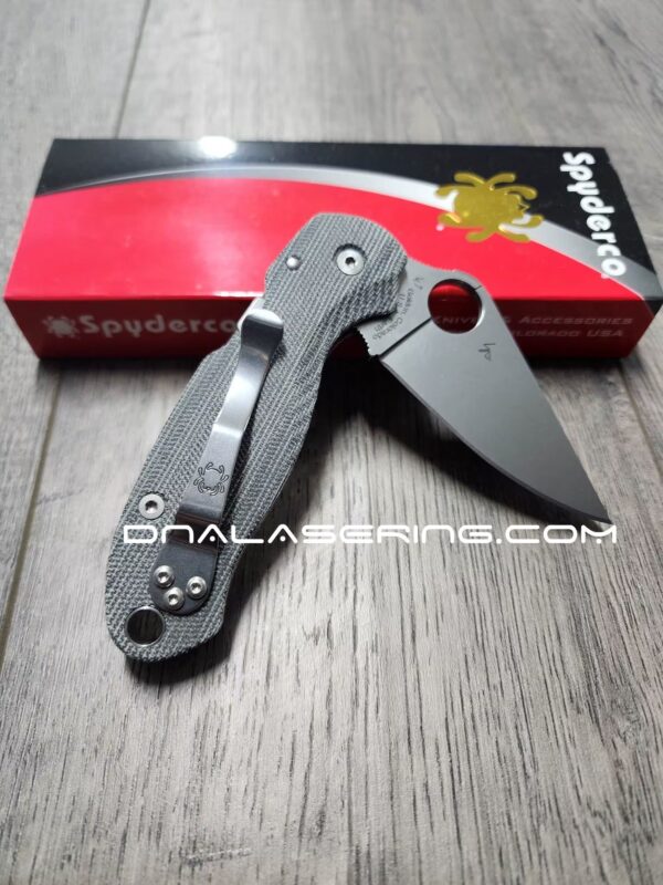 PM3 Lotus - Black Canvas Micarta Scales for Spyderco Paramilitary 3  - Flytanium Gear - Knife Install Optional