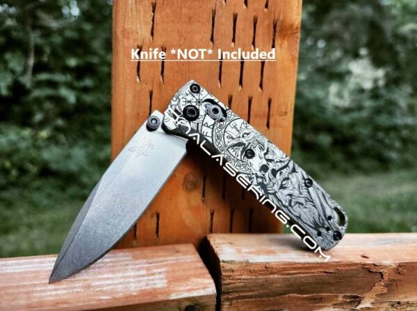 Viking - Odin - Norse God - MINI Benchmade Bugout - Deep Laser Engraved Titanium Scales - EDC Gear *Scales Only*