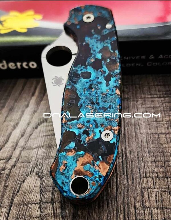Shipwreck Patina - PM3  - Copper Scales for Spyderco Paramilitary 3 - Flytanium Gear - Knife Install Optional