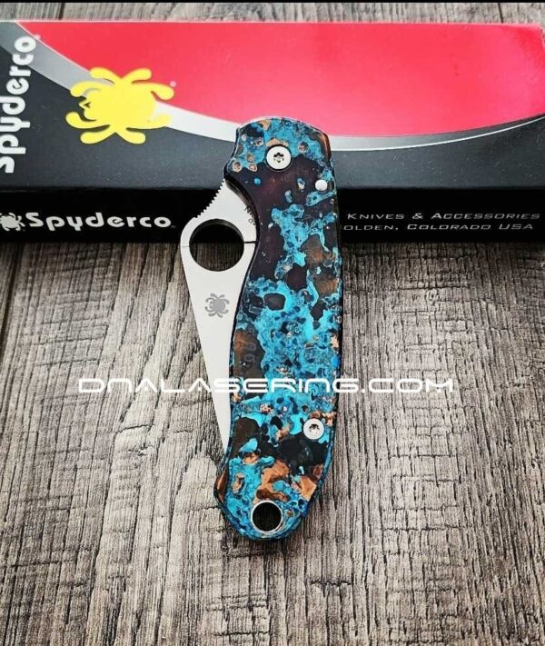 Shipwreck Patina - PM3  - Copper Scales for Spyderco Paramilitary 3 - Flytanium Gear - Knife Install Optional