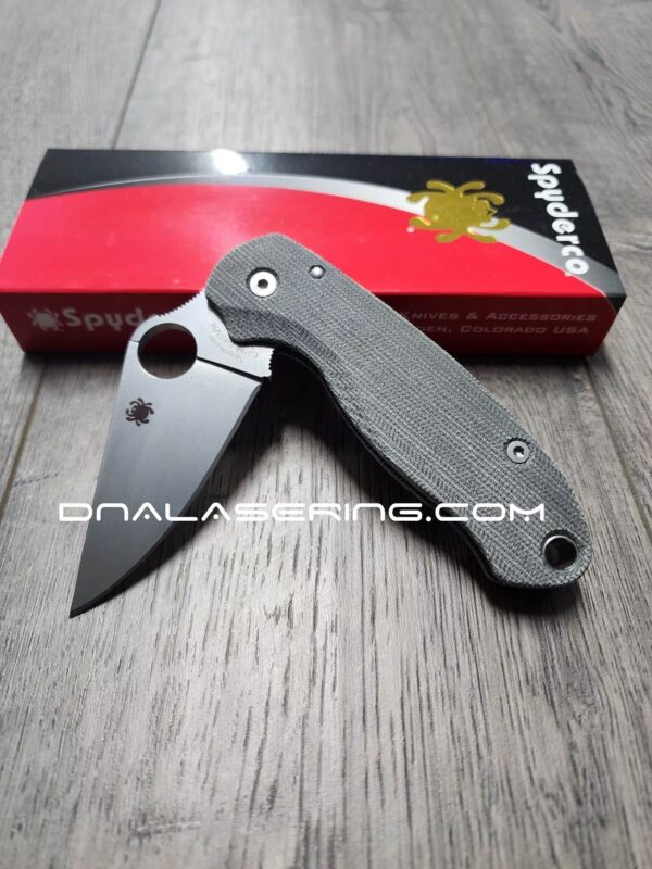 PM3 Lotus - Black Canvas Micarta Scales for Spyderco Paramilitary 3  - Flytanium Gear - Knife Install Optional