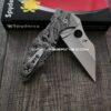 il_fullxfull.5225980181_awcx-1.jpg Samurai Mask - Spyderco Yojimbo 2 - Deep Laser Engraved - Stonewash Titanium Scales - EDC Gear - Fully Installed Knife Option